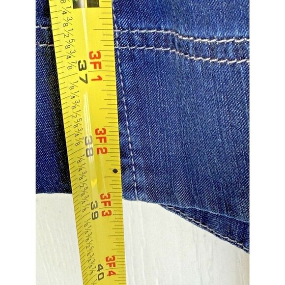 White House Black Market Womens 4 Denim Button Closure Dress cowgirl western - Picture 10 of 14